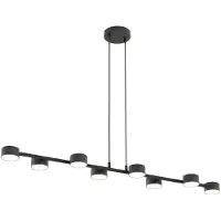 Emibig Lampada a sospensione MEGARA nera 8xGX53x10W in metallo, dimensioni: 140x100x19 cm, IP20,