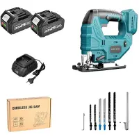 OEM Sega alternativa, motore brushless, angolo di taglio regolabile, 2 batterie