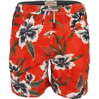 Superdry per uomo. M3010264A Costume da bagno con stampa hawaiana, taglia 16, rosso (S), Beachwear, Polister riciclato