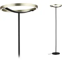 Paulmann Lampada LED da pavimento Melira, nera/dorata, altezza 157 cm