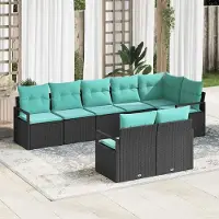Prolenta Maison Exclusive - Set di divani da esterno, 8 pezzi, colore nero [Materiale sintetico]: rattan sintetico