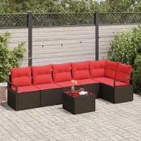 Prolenta Maison Exclusive - Set di divani componibili, 7 pezzi, color marrone [Materiale sintetico]: rattan sintetico