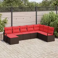 Prolenta Maison Exclusive - Set di divani da esterno, 8 pezzi, color marrone [Materiale sintetico]: rattan sintetico