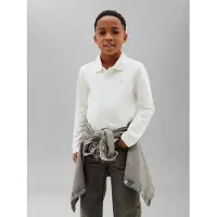 Calvin Klein Boys Solid Pique Polo Long Sleeve Tofu Taglia: 10 | Camicie Outlet | Unisex