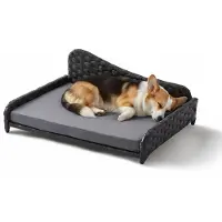 Northix Letto per cani in rattan con cuscino - Uso interno/esterno