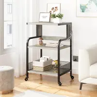 StarTech.com Supporto per stampante - Tavolino per stampante su rotelle a 3 ripiani - Con presa di corrente - Ripiano regolabile - Ampia capienza - Rosso