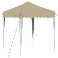 vidaXL Tenda da festa pop-up 195 x 195 x 245 cm, tessuto Oxford color crema