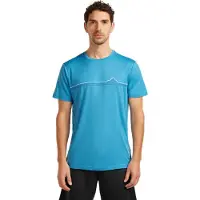 Icebreaker Merino 150 Tech Lite S/S Tee Range Stripes Maglia merino Uomo (S, blu)
