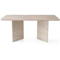Hannah Home Tavolo da pranzo in legno "Lizzard" 180 x 90 x 77 cm - Travertino