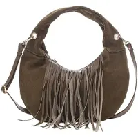 Núnoo Mini Gabi Suede Fringe Dark Olive W. Gold Taglia: OS | Borse a mano Outlet | Donna | Verde