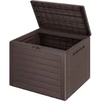 Casaria Baule da Giardino Lille 190 L Effetto Legno Orgenizer Box Giocattoli 78x44x55cm Multibox Impermeabile Esterni