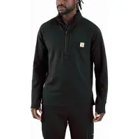 Carhartt Mock Neck Half-Zip T-Shirt Maglia a manica lunga Uomo (XXL, nero)
