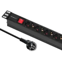 Qoltec Striscia di prese PDU per RACK 19'' | 1U | 16A | 8xSCHUKO | 2m