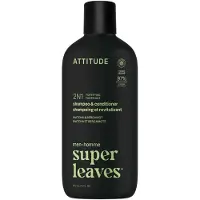 ATTITUDE Shampoo E Balsamo Rinforzante Per Uomo 2 In 1 Super Leaves Matcha & Bergamot 415 ml — Shampoo