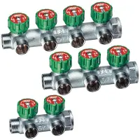 FAR COLLETTORE LINEARE MASCHIO/FEMMINA 3/4" CON RUBINETTI DI ARRESTO 2 Vie 24x19