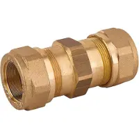 TIEMME Raccordo A Compressione Doppio "Ironfit" Per Tubi Di Acciaio 1/2"
