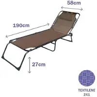 Marbueno Summer Lettino Prendisole Pieghevole 10001x2 190x58x27 Cm