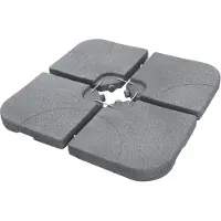 ML-Design Supporto per ombrellone a 4 elementi, grigio, con zavorra, piastre di zavorramento per supporto a croce da 60 litri/80 kg, riempibile con acqua/sabbia