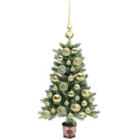 vidaXL Albero di Natale con 150 LED con supporto Verde 65 cm PE
