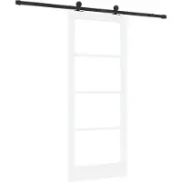vidaXL Porta scorrevole ORKDAL Bianca 83 x 202 cm in legno massello di pino e vetro