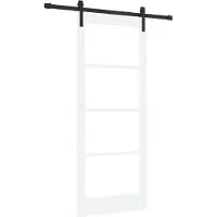 vidaXL Porta scorrevole ORKDAL Bianca 83 x 202 cm in legno massello di pino e vetro