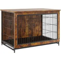 OEM Cuccia per cani - Cuccia con vano portaoggetti - A 2 ante - Struttura in legno - Telaio in acciaio resistente - Con cuscino