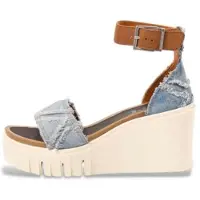 Art per donna. 12085S1H7003_0MU Sandali blu Catania 2085S (37), Tessuto, 8 a 10cm, Fibbia, Casual