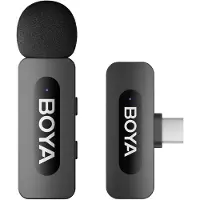 Boya BY-V10 V2.0 Microfono Lavalier Wireless per USB-C - 1 x TX e 1 x RX