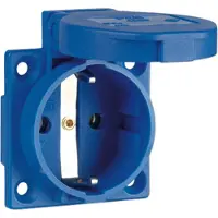 Pce Presa di corrente con contatto di protezione PC ELECTRIC blu IP54, flangia 50x50, 1 pz.