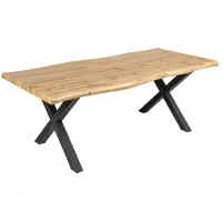 Meublorama Tavolo da pranzo RIVET – Rettangolare 200 cm – Legno e metallo – Stile industriale