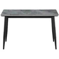 Meublorama Tavolo da pranzo GRANVIA – 120x70 cm – Effetto ardesia – Struttura in metallo – Design compatto e moderno