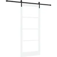 vidaXL Porta scorrevole ORKDAL Bianca 93 x 211 cm in legno massello di pino e vetro