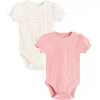 Cool Club Tutina / body per bambino rosa antico / rosa pastello / bianco lana