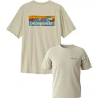 Patagonia Cap Cool Daily Shirt Boardshort Logo Maglia funzionale Uomo (S, beige)
