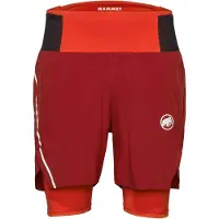 Mammut - Pantaloncini leggeri elasticizzati da trail running - Aenergy TR 2 in 1 Shorts Men Dark Red Black per Uomo in Poliestere Riciclato - Taglia XS - rosso
