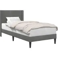 vidaXL Struttura letto con testiera Grigio scuro 90 x 190 cm Velluto
