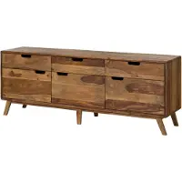 MASSIVMOEBEL24.DE MASSIVMOEBEL24 | Credenza in legno di Sheesham 180x40x65 laccato-sabbiato naturale MALMÖ 2 #231