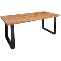 Meublorama Table LODEN – Rettangolare 160 cm – Legno Sheesham e metallo – Stile industriale