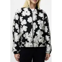 French Connection Lora Poly Jacquard Bomber Porcelain Cream/blac Taglia: 10 | Bomber Outlet | Donna | Bianco