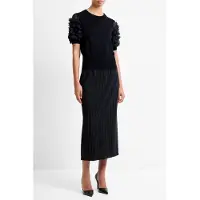 French Connection Krista Mix Stacked Ruffle Top Blackout Taglia: S | Camicie Outlet | Donna | Nero