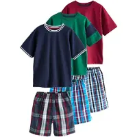 Next Pigiama navy / smeraldo / borgogna / bianco