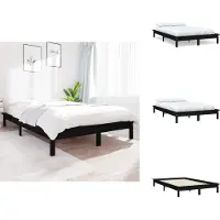 vidaXL Letto in legno massiccio nero 150x200 cm pino - Letti e strutture letto
