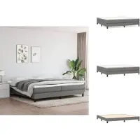 vidaXL Letto a molle con materasso grigio scuro 200x200 cm in tessuto - Letti & strutture letto