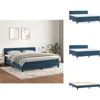 vidaXL Letto a molle con materasso blu scuro 160x200 cm in velluto - Letti e strutture letto