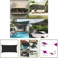 The Living Store Tenda da sole 160 g/m² nero 2,5x5 m HDPE