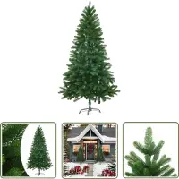 The Living Store Albero di Natale artificiale aghi naturali 150 cm Verde