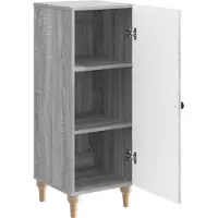 vidaXL Credenza Sonoma grigia 33 x 34,5 x 90 cm in materiale derivato dal legno