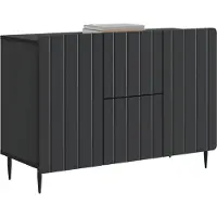 vidaXL Credenza nera 89 x 34,5 x 62 cm in materiale derivato dal legno