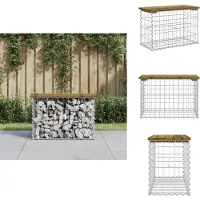vidaXL Panchina da giardino in gabbione 63x31,5x42 cm in legno di pino impregnato - Panchine da giardino