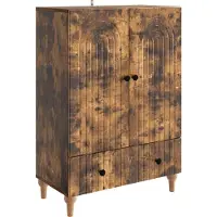 vidaXL Credenza laterale in legno impiallacciato effetto noce, 66 x 34,5 x 95 cm
